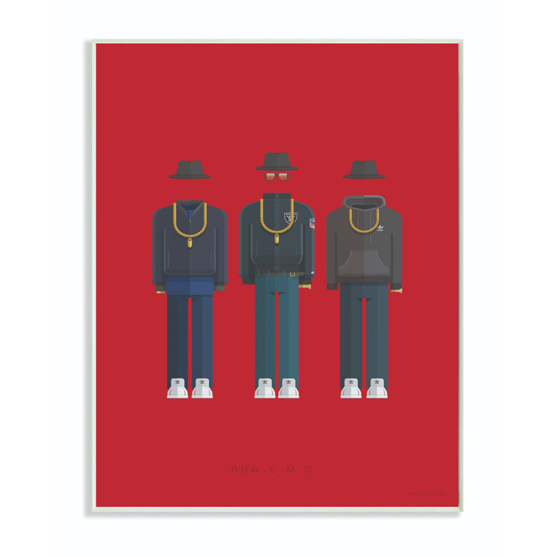 « run dmc célèbre people personnages style style », impression sur toile, H 15 po x l 10 po x P 0,5 po, Plaque murale
