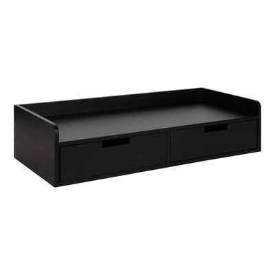 Casiano Solid Wood Floating Shelf with Drawer