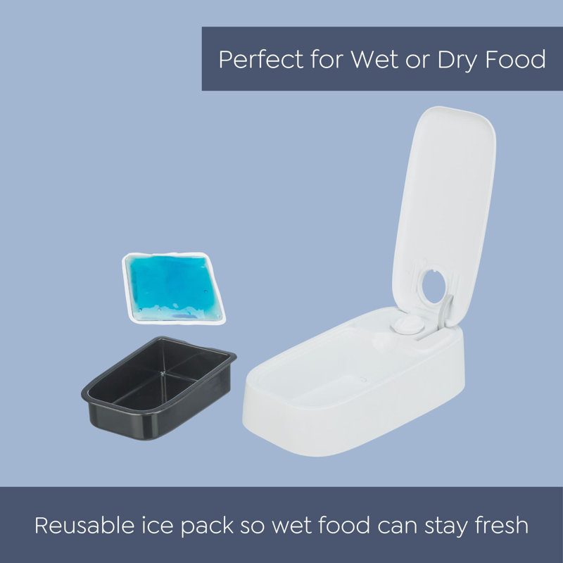 White Automatic Single Serving Pet Feeder with Timer