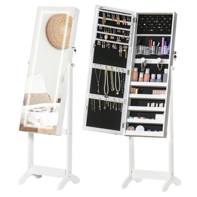 Glass Jewellery Cabinet with Mirror