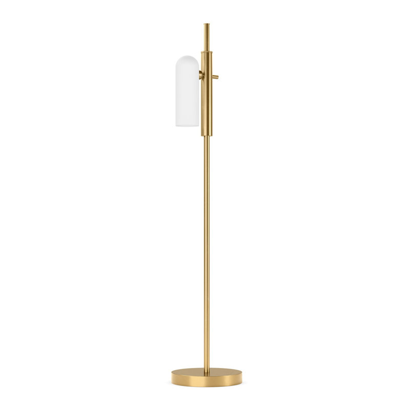 Latijera 61'' Traditional Floor Lamp, Burnished Brass