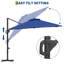 Parasol de patio en porte-à-faux à rotation décalée de 10 pi avec lumières solaires, manivelle et inclinaison pour la cour et la piscine-1631852795