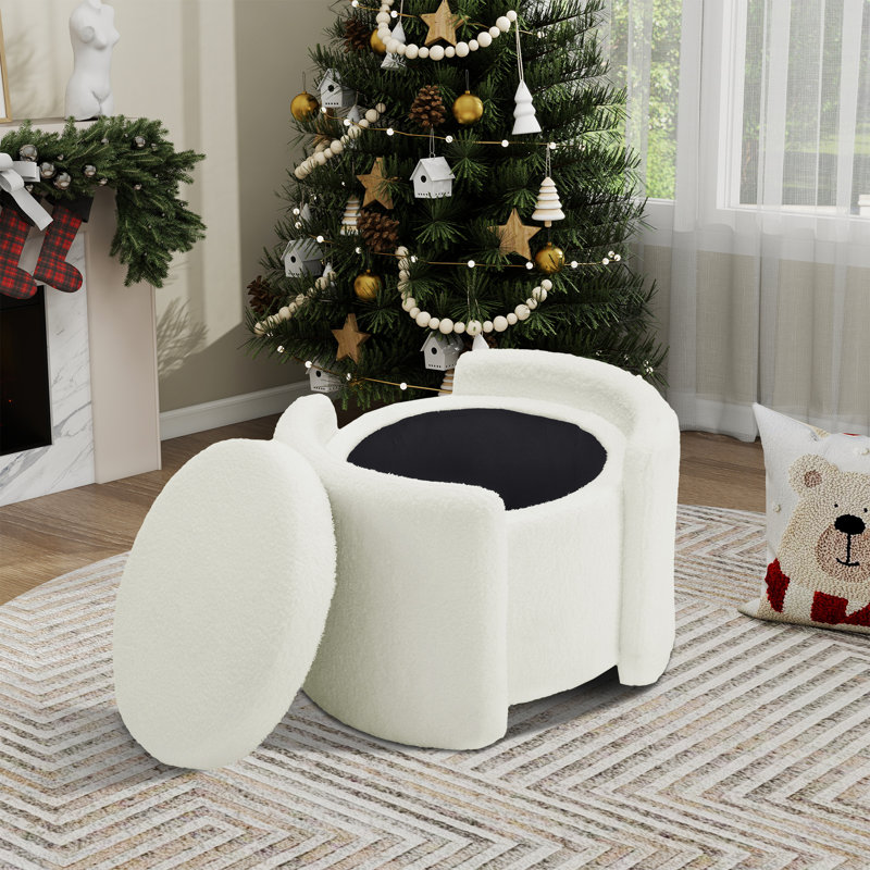 Repose-pieds moderne avec repose-pieds et rangement, Blanc