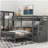 Double bunk bed with ladder, gray-1152706012