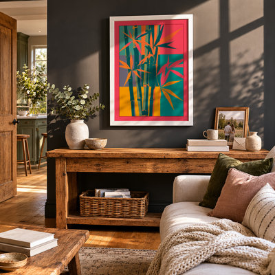 Geometric Bamboo Study Mid-Century - Framed Print