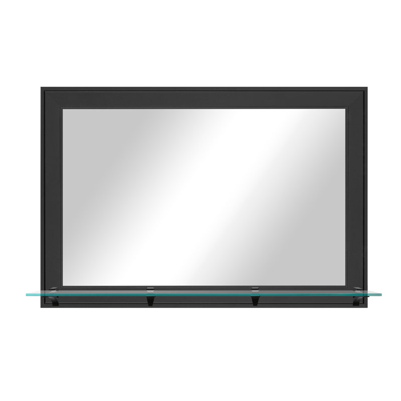 Miroir mural Gulya, H 32,5 po x l 48 po, Gallery blanc / noir