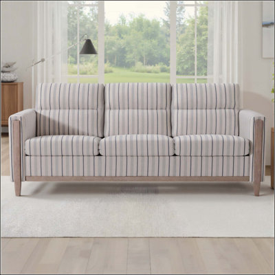 Canapé confortable à trois places en bois massif - Coussins moelleux, durables et durables, canapé de salon