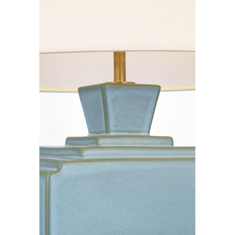 Meurice 27" Table Lamp with Linen Shade, Silk Blue