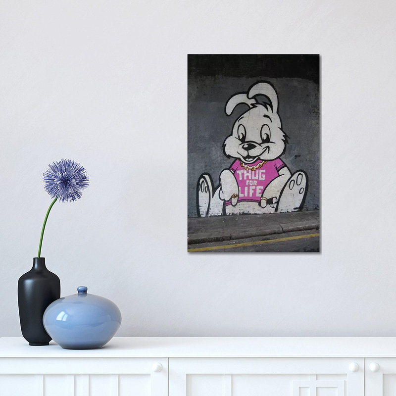 Thug For Life Bunny - Wrapped Canvas Painting