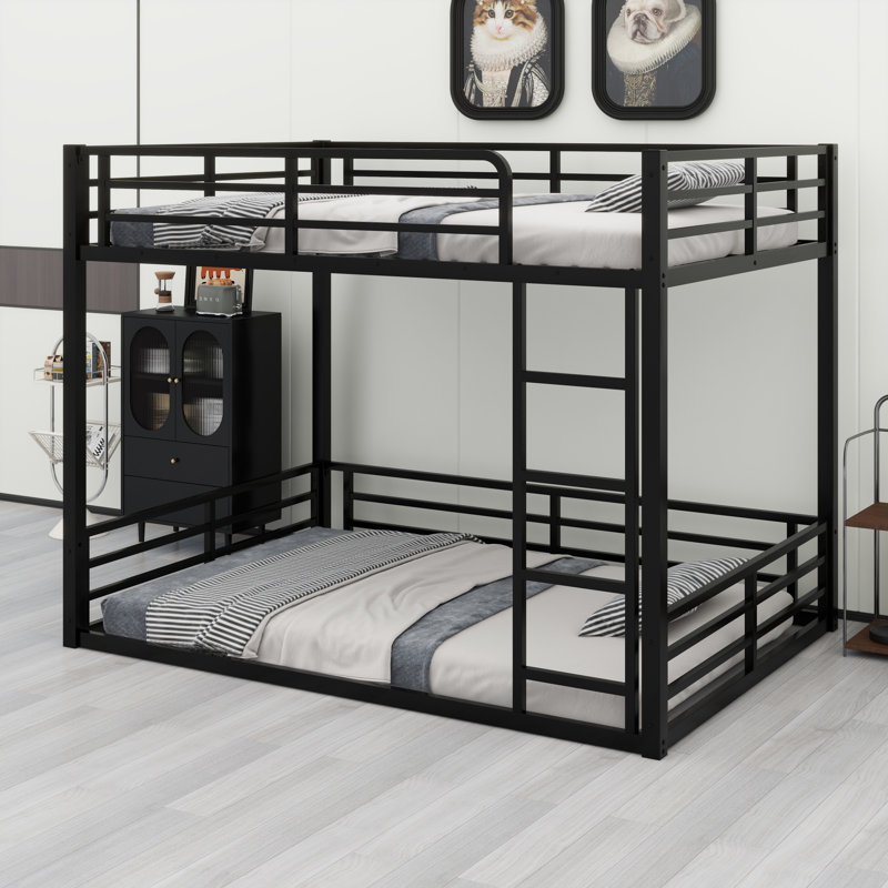 Structure de lit superposé en métal, lit superposé robuste pour enfants, adolescents, adultes