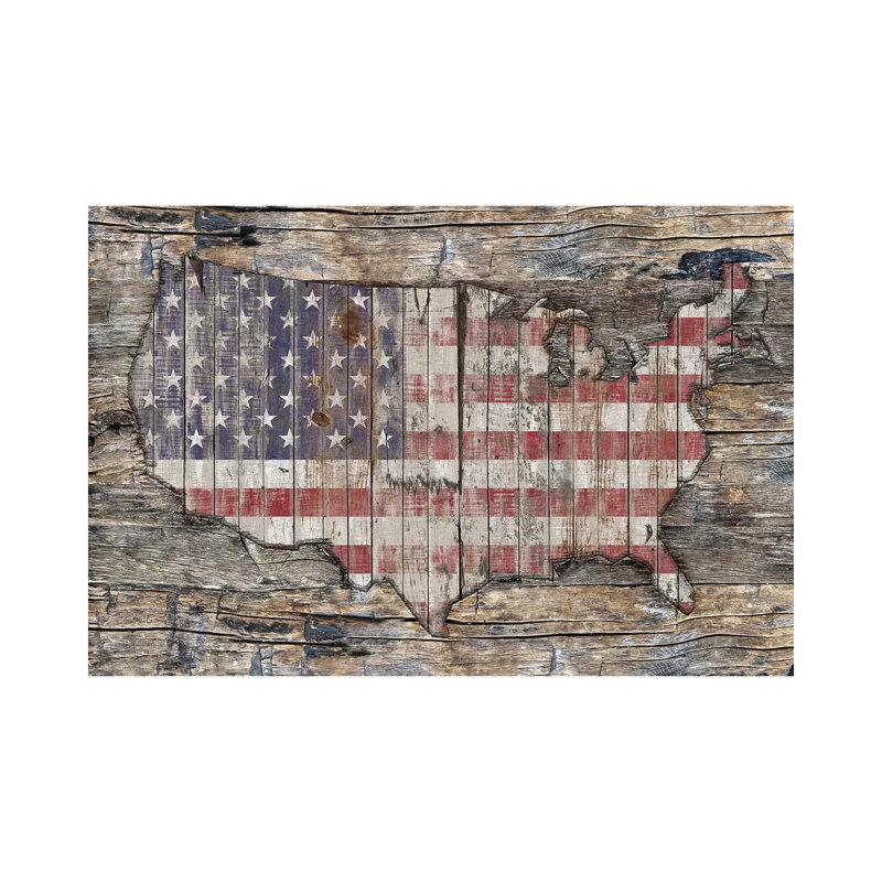 USA Map Western North America by Diego Tirigall - Wrapped Canvas Painting, 20.32 cm H x 30.48 cm W