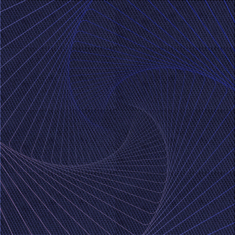 Tapis bleu tissé à la machine, Carré 5 pi