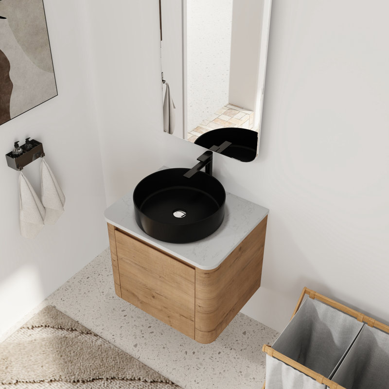 Meuble-lavabo simple 24 po avec plateau en pierre reconstituée 24 po