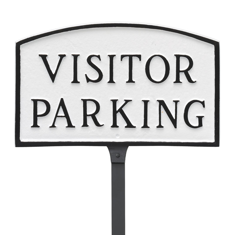 Enseigne standard pour visiteurs, Blanc / Noir, H 5,5 po x l 9 po