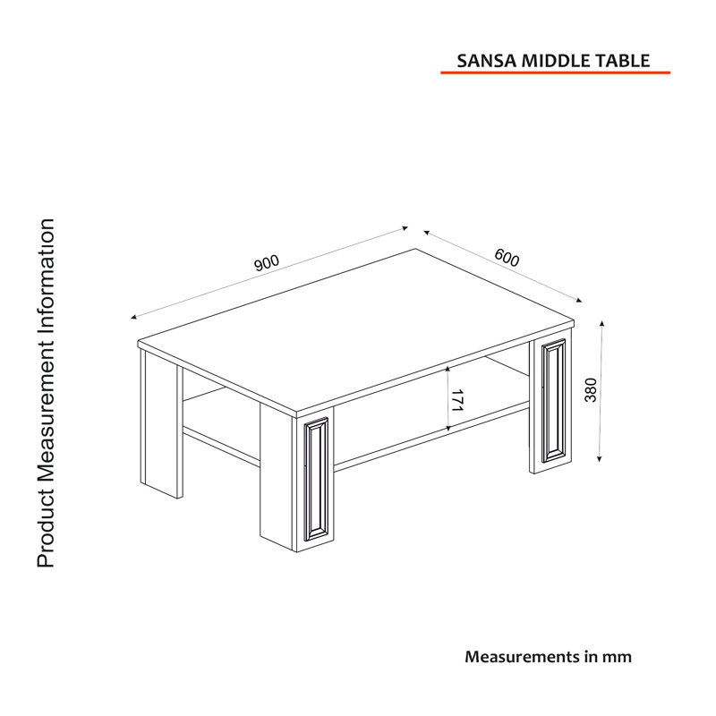 Millau Four Leg Coffee Table with Storage