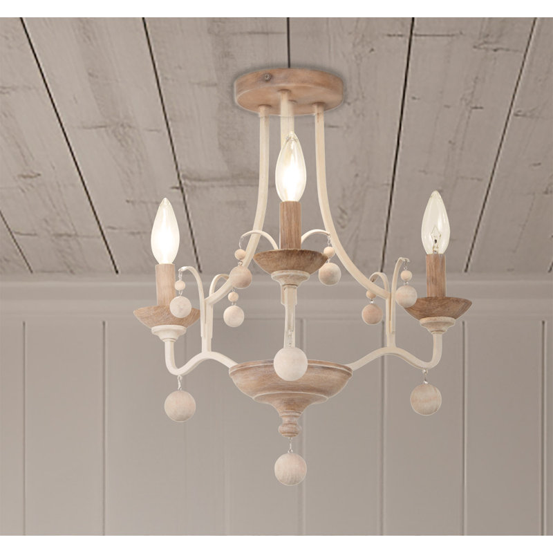 Plafonnier semi-encastré Colonial Charm, Blanc délavé et argile séchée au soleil
