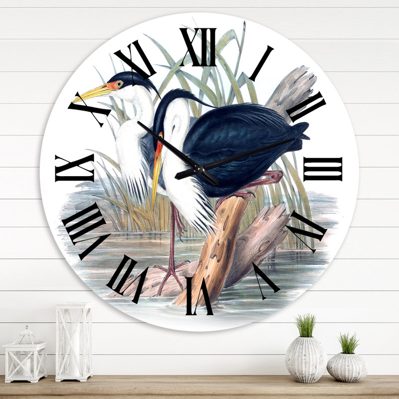 Vintage Bird Life II - Horloge murale traditionnelle, Grand