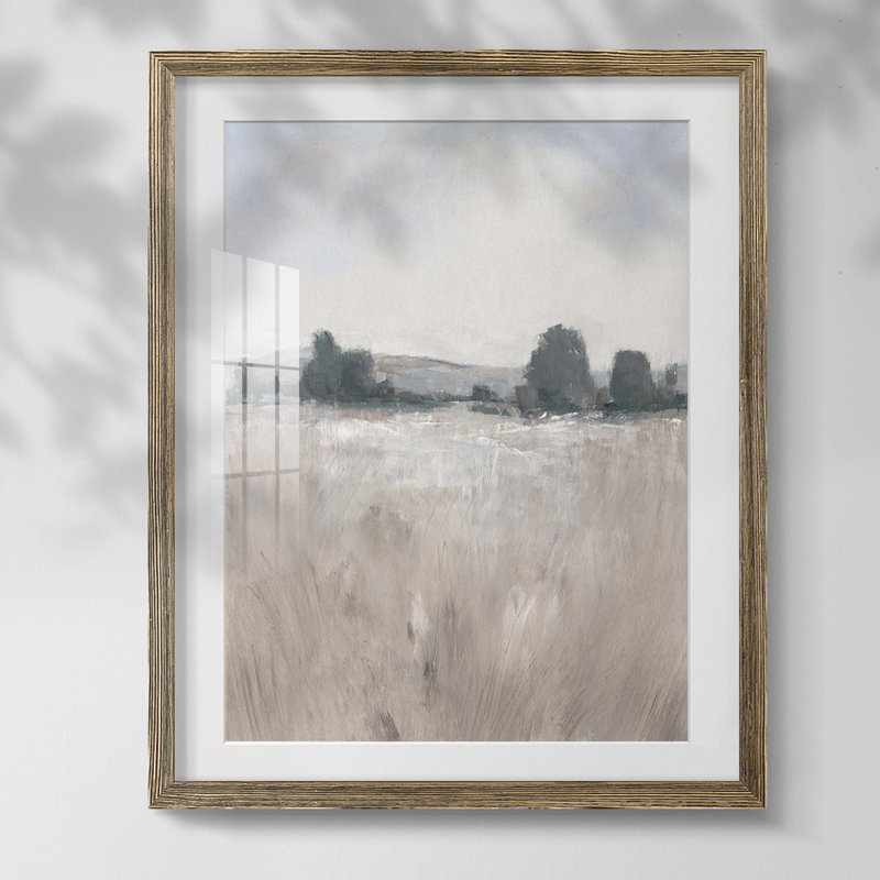 Canne Garden, Blanc, Papier avec cadre noyer