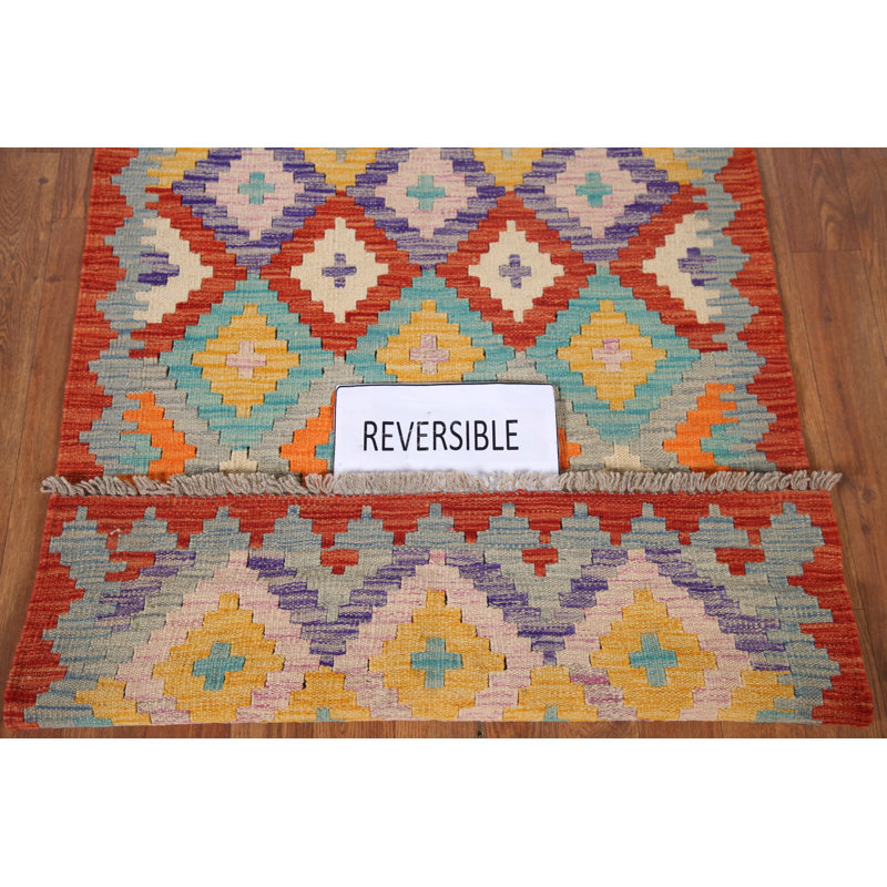 Geometric Kilim Oriental Runner Rug 3x9