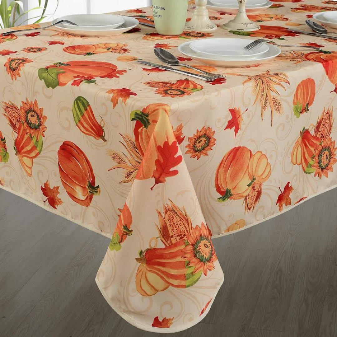 Marcelino Fall Harvest Pumpkins and Corn Tablecloth The Holiday Aisle® 