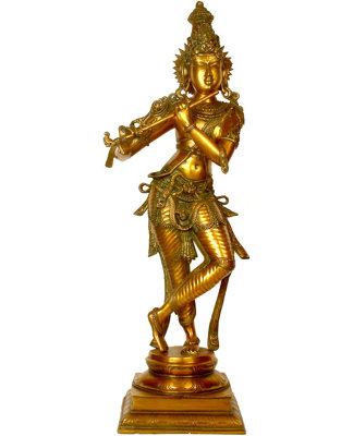 Lord Krishna jouant de la flûte