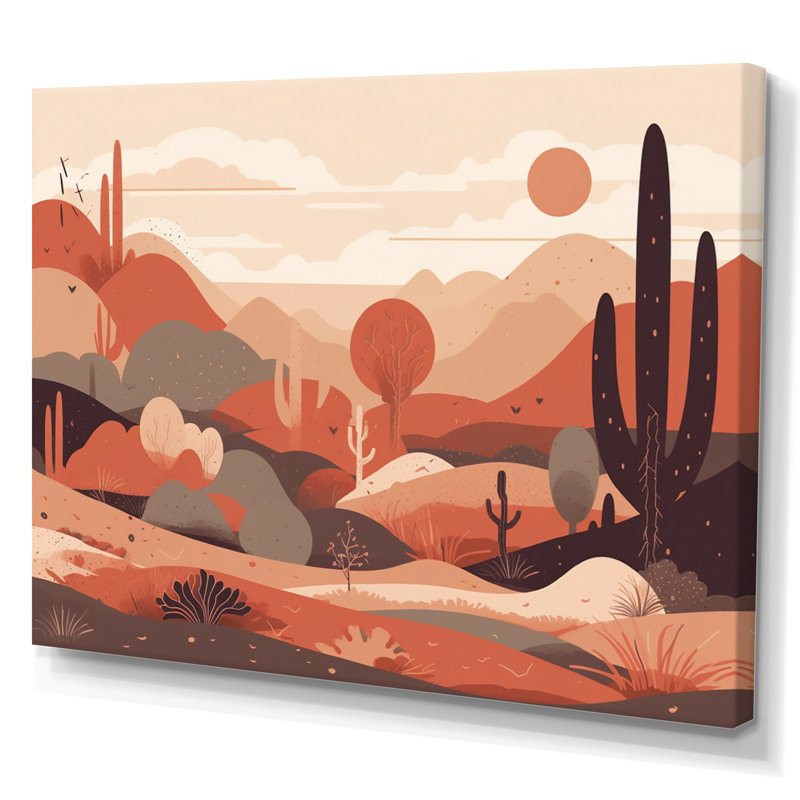 «Sublime Desert Simplicity - Minimalisme», art mural, H 12 po x l 20 po x P 1 po, Toile tendue