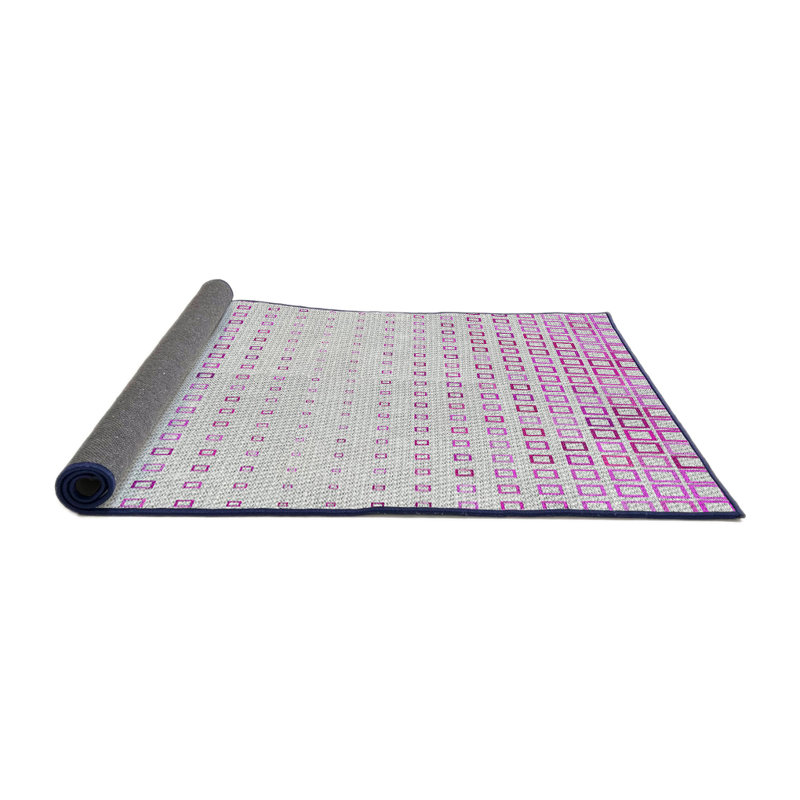 Tapis rose/zone grise à motifs, Rond 4 pi