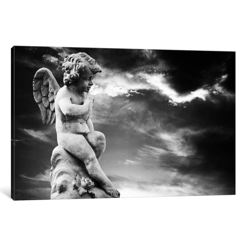 Angel Sculpture - Print on Canvas, No Frame, 66.04 cm H x 45.72 cm W x 3.175 cm D