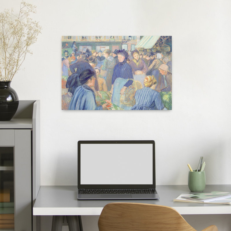 " Le Marche De Gisors, 1889 Abstract Contemporary Wall Art Print " by Camille Pissarro, 16" H x 24" W