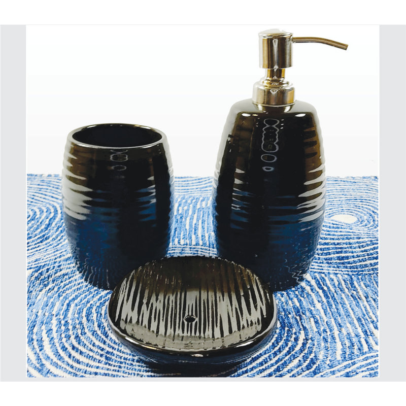 Aubriel Ceramic / Porcelain Bathroom Accessory Set Bathroom Tray Tumbler