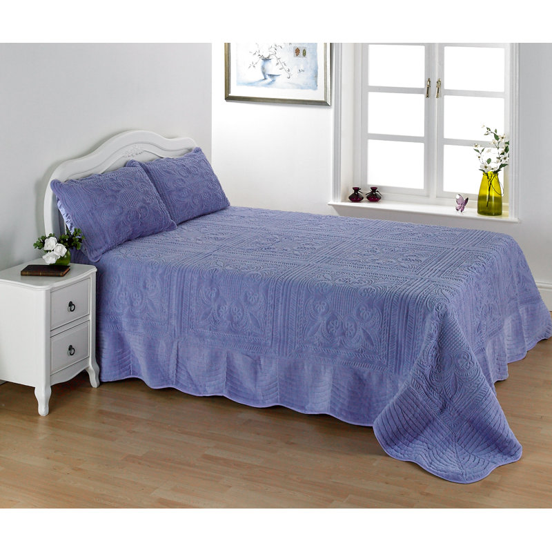 Summitville Floral Bedspread with Pillowcases, Double, Lavender