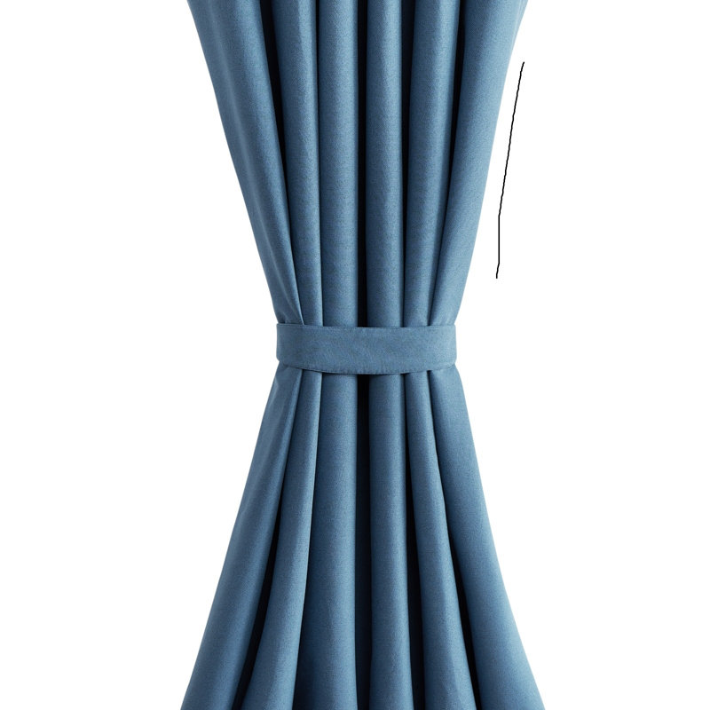 Ayhem Microfiber / Microsuede Blackout Curtain Pair, Blue, 168cm Width x 183cm Drop