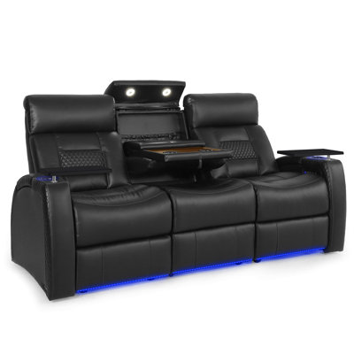 Sofa With Motorized Headrest And Drop Down Table