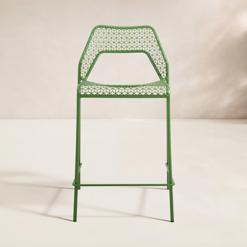 Hot Mesh Outdoor Bar Stool, Green, Counter Stool (24.4" Seat Height)