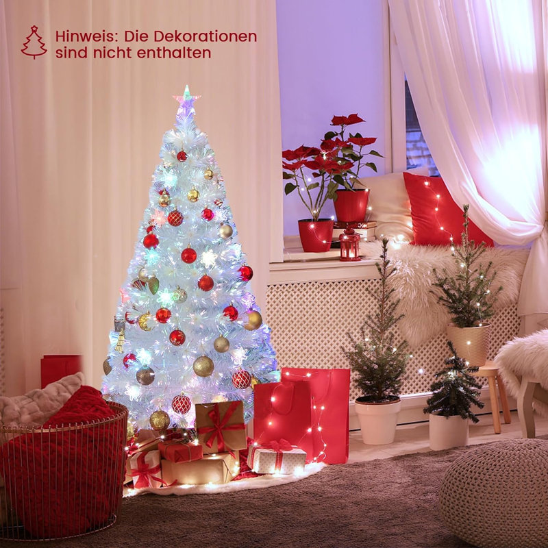 Lighted Artificial Pine Christmas Tree, 120cm H