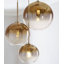Modern Spherical Gradient Colour Glass Pendant Light – Gold Globe Hanging Chandelier Lamp