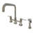 Kingston Brass Concord Two-Handle 4-Hole Deck Mount Bridge Kitchen Faucet with Brass Side Sprayer-25314187