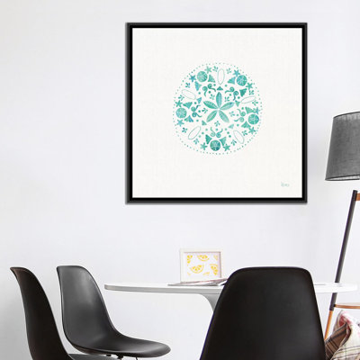 «Sea Charms II Teal, No Words» par Véronique Charron, impression sur toile tendue