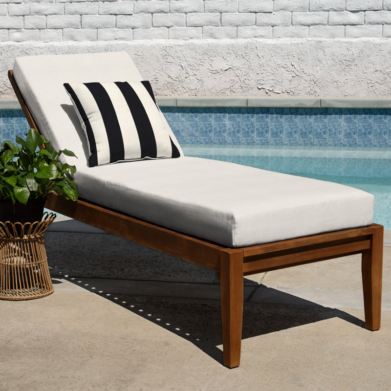 Outdoor Chaise Lounge Cushion – Weather-Resistant, Reversible, Plush Comfort - Basics by Wayfair™, Buff, 75" L x 23" W
