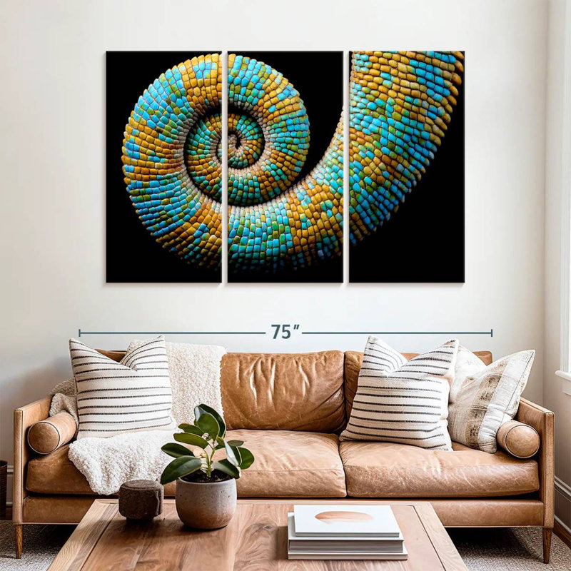 Brampt Curled Chameleon, 42" H x 65" W