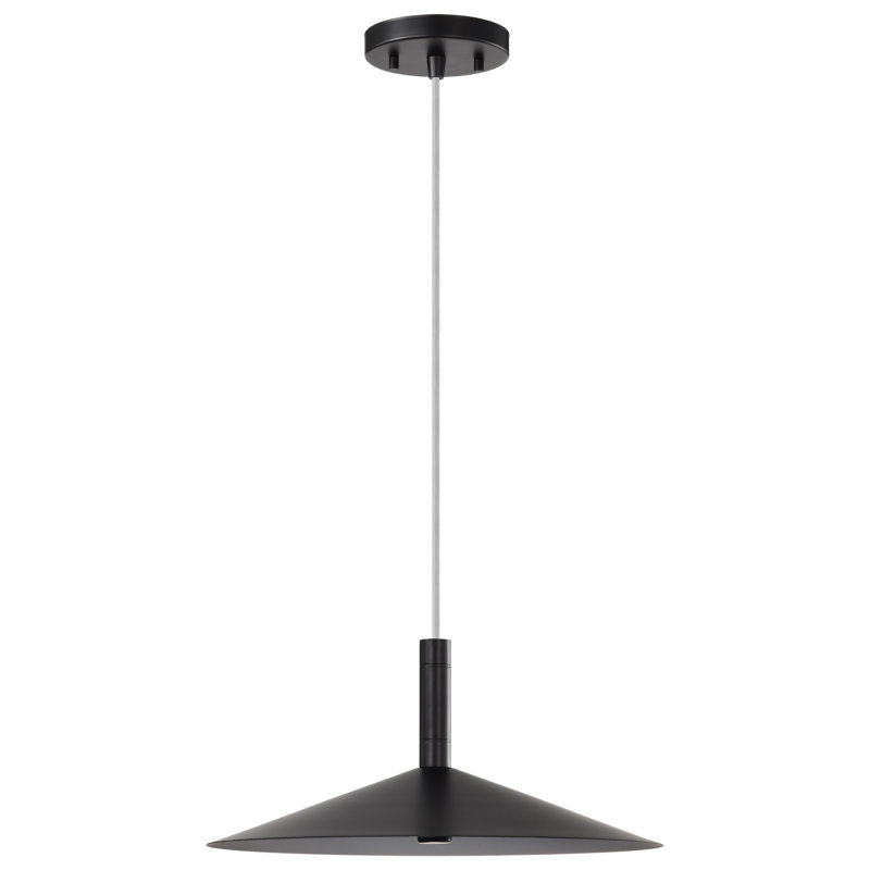 Vicente - Luminaire suspendu DEL - 3K / 4K / 5K CCT sélectionnable, Noir mat, H 151,13 po x l 14 po x P 14 po