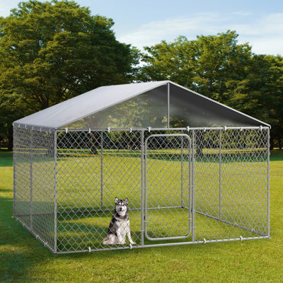 82.7'' H Panel Steel Yard Kennel With Door