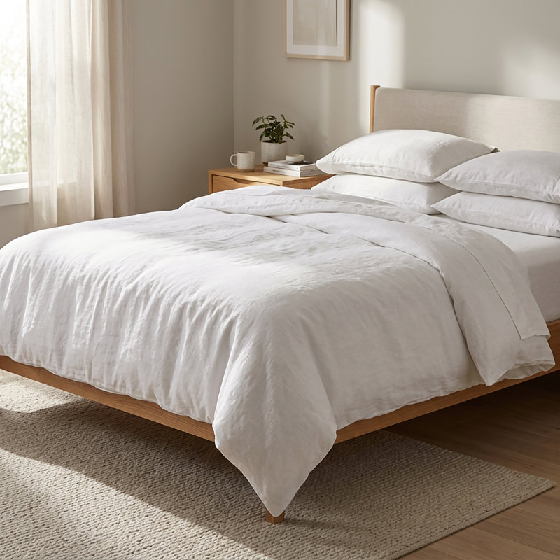 Ensemble de housse de couette en lin français, Grand lit