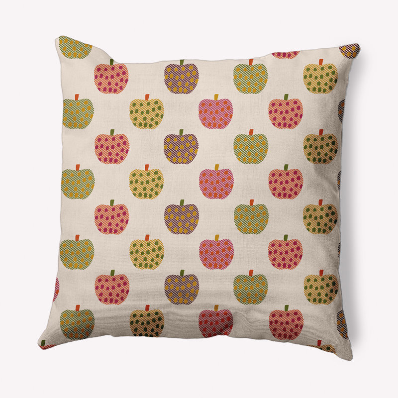 Coussin décoratif à motif pomme Apple, 16 po x 16 po, Vert