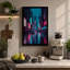 Neon Street Reflections Modern - Wrapped Canvas-174444211-174444218