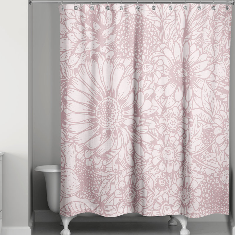 Rideau de douche simple à motif floral Kiruna