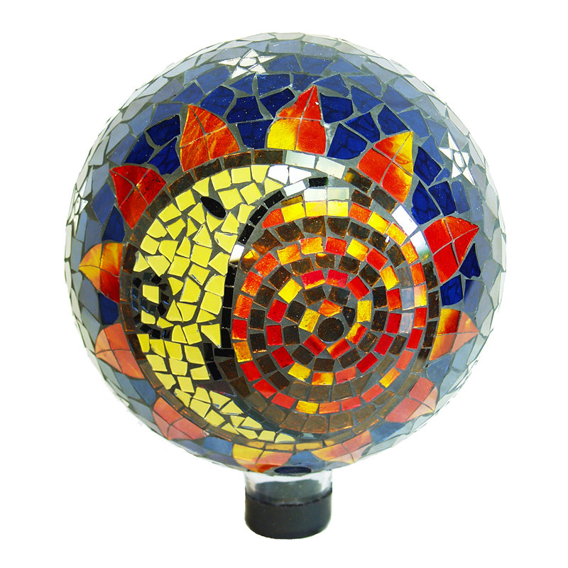 Eirny Weather Resistant Glass Abstract Gazing Ball
