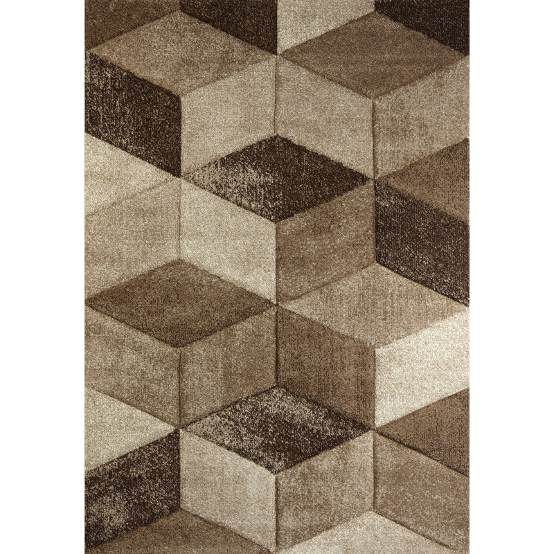 Jewaria Geometric Area Rug, Rectangle 80 x 150cm
