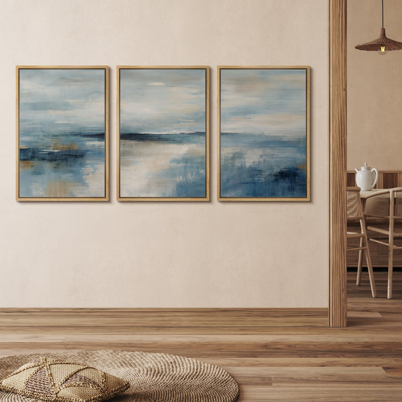 Blue Calm Ocean Beach, H 36 po x l 24 po x P 1,5 po, Naturel