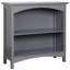 Bibliothèque H 29 po x l 29,5 po en bois à 2 niveaux avec support arqué, étagère de rangement et de présentation pour bureau personnel et salon, gris-88626326-101528707